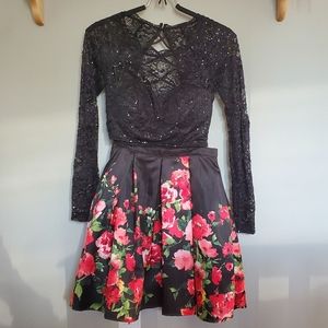 Floral two piece formal dress